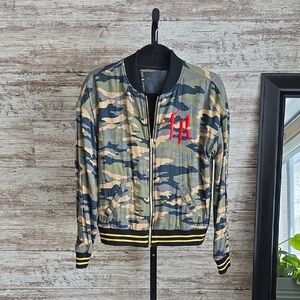 True Religion Camouflage Bomber Jacket Womens Size Small